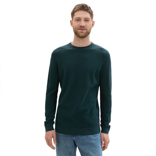 Tom Tailor Structured Crewneck Knit Tröja Grönt 3XL Man