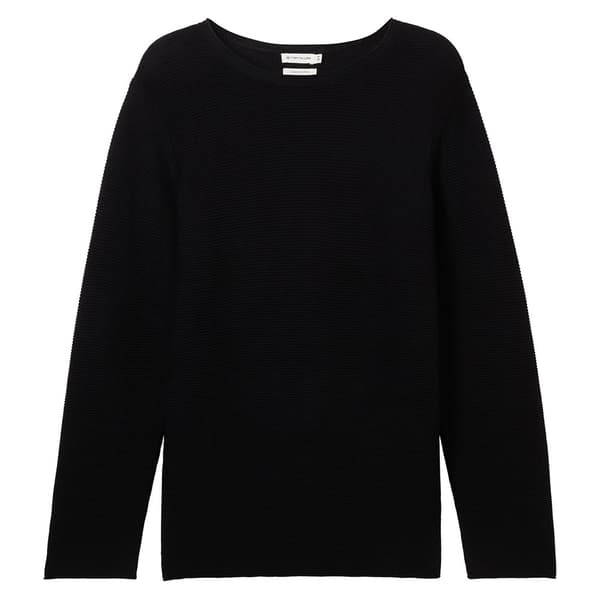 Tom Tailor Sweater New Ottoman Plus Trøje Sort 46 Kvinde