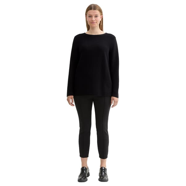 Tom Tailor Sweater New Ottoman Plus Trøje Sort 46 Kvinde