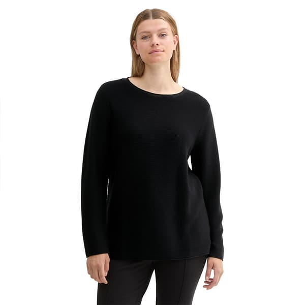 Tom Tailor Sweater New Ottoman Plus Trøje Sort 46 Kvinde