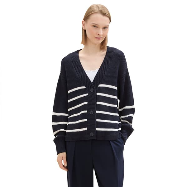 Tom Tailor V Neck Kardigan Svart L Kvinna