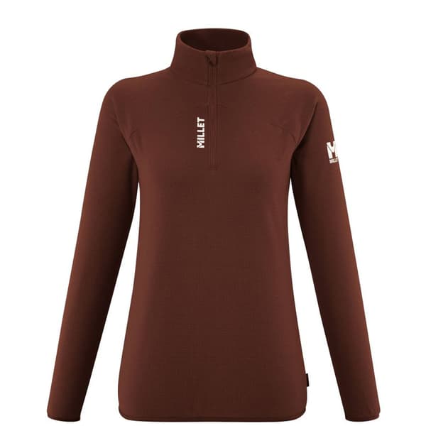 Millet K Lightgrid Fleece Med Halv Dragkedja Brun M Kvinna