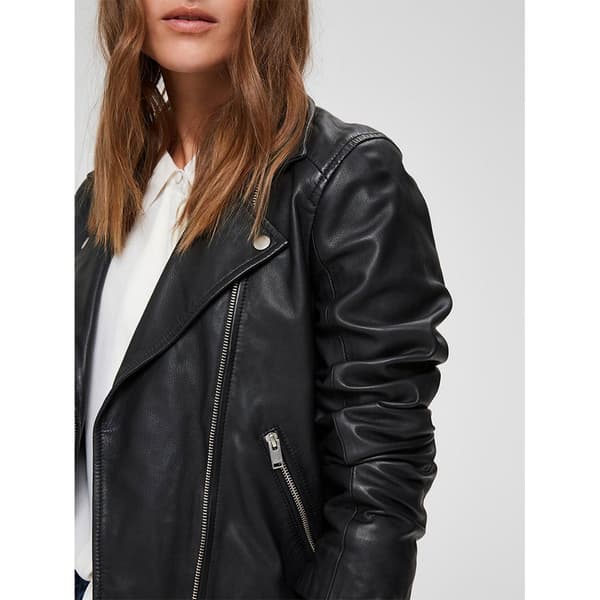 Selected Katie Leather Jacka Svart 34 Kvinna