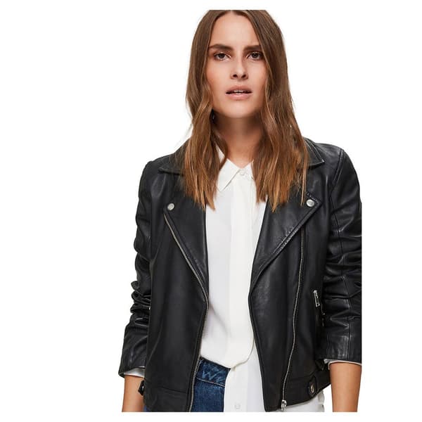 Selected Katie Leather Jacka Svart 34 Kvinna