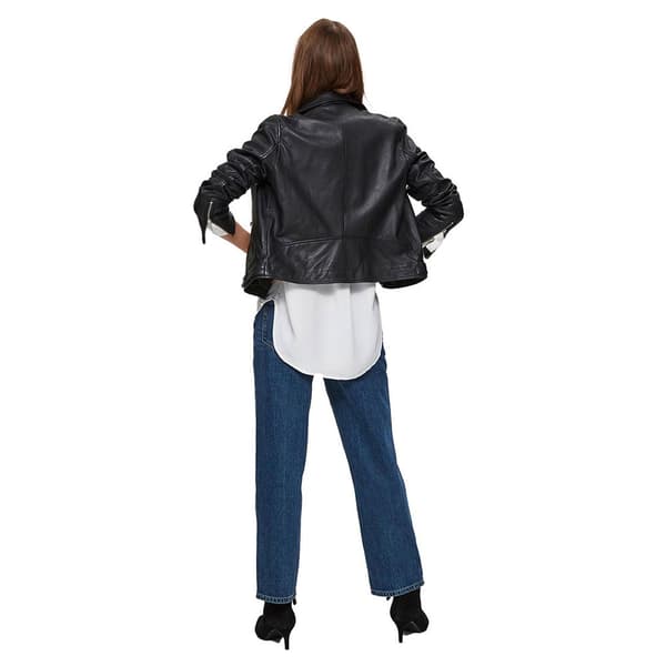 Selected Katie Leather Jacka Svart 34 Kvinna