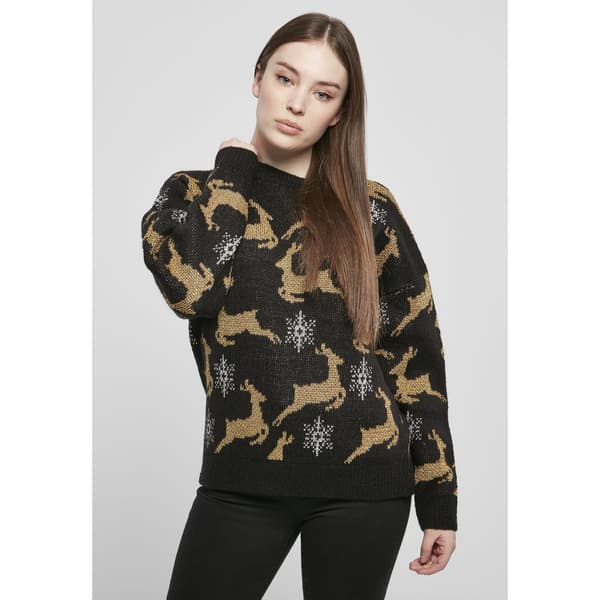 Urban Classics Oversized Christmas Trøje Sort S Kvinde