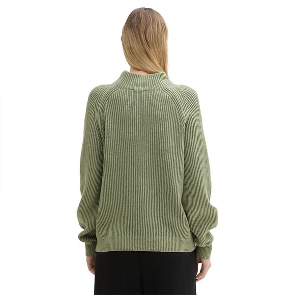 Tom Tailor Knit Plated Rib Trøje Grøn 2XL Kvinde