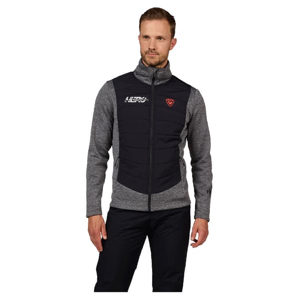 Rossignol New Hero Classique Hybrid Fleecejakke Med Fuld Lynlås Grå M Mand