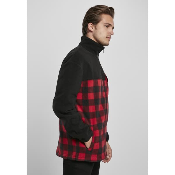 Urban Classics Patterned Polar Fleece Track Jakke Sort M Mand