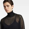 Miniatyrbillede 5 af 7: G-star Sheer Loose Striktrøje Med Høj Hals Sort S Kvinde