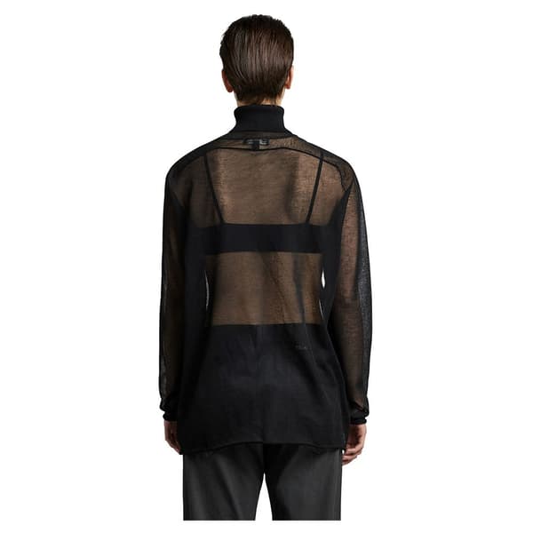 G-star Sheer Loose Striktrøje Med Høj Hals Sort S Kvinde