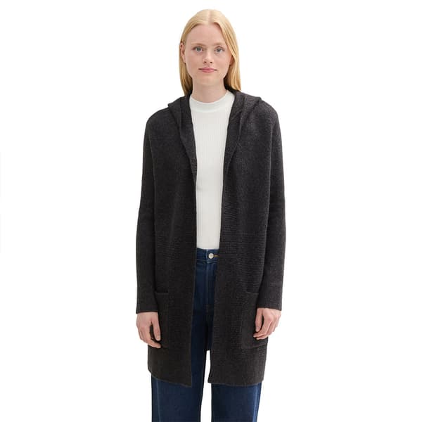 Tom Tailor Knit Hood Cardigan Sort XS Kvinde