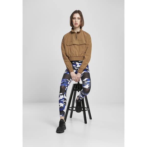 Urban Classics Cropped Crinkle Nylon Jakke Brun S Kvinde