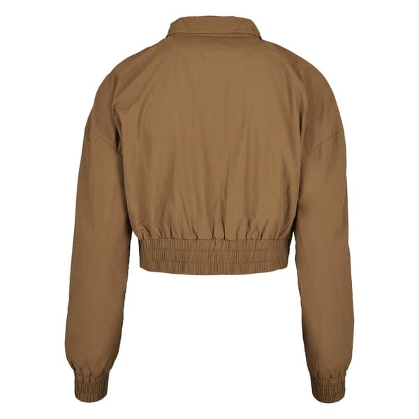 Urban Classics Cropped Crinkle Nylon Jakke Brun S Kvinde