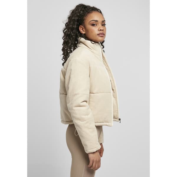 Urban Classics Corduroy Puffer Jakke Hvid XL Kvinde