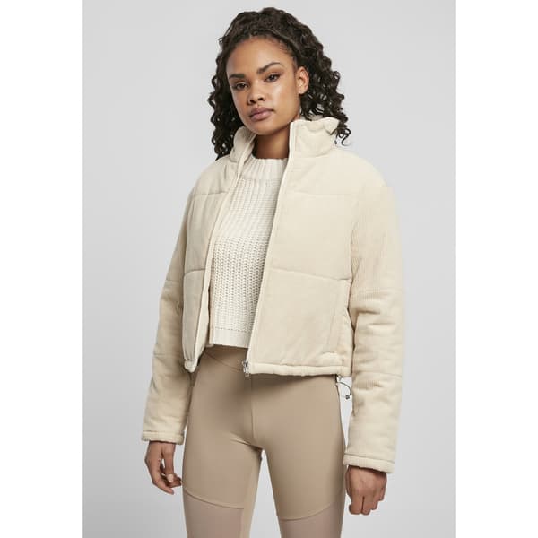 Urban Classics Corduroy Puffer Jakke Hvid XL Kvinde