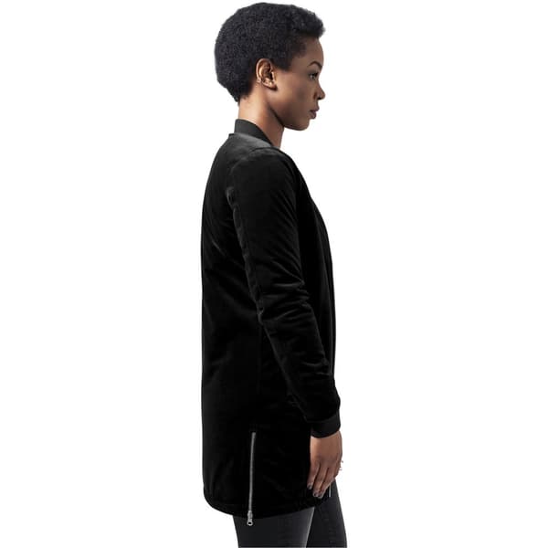 Urban Classics Long Velvet Parka Sort S Kvinde