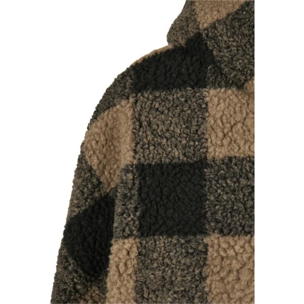 Urban Classics Hooded Oversized Check Sherpa Big Jakke Beige 5XL Kvinde