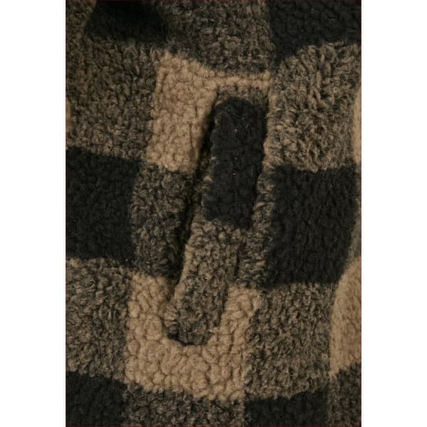 Urban Classics Hooded Oversized Check Sherpa Big Jakke Beige 5XL Kvinde