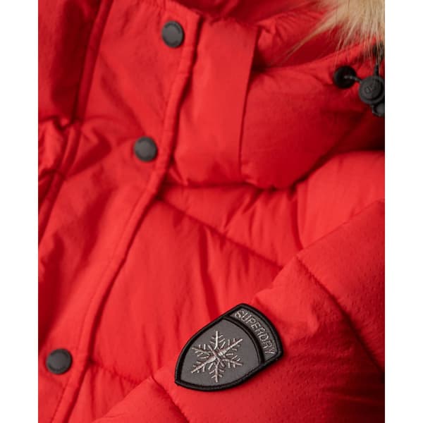Superdry Faux Fur Puffjacka Röd M Kvinna