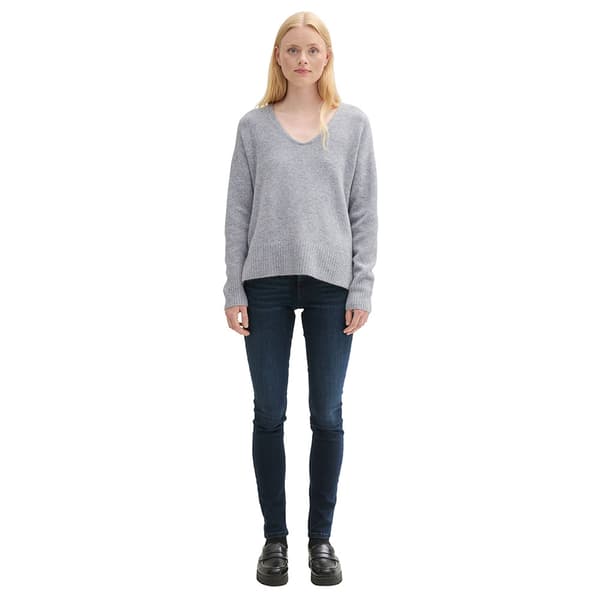 Tom Tailor Cozy V-hals Sweater Grå XS Kvinde