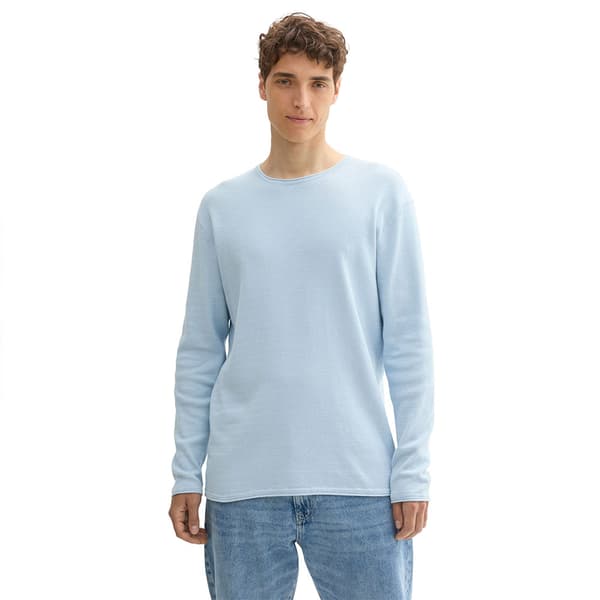 Tom Tailor Structured Roll Edge Knit Trøje Blå 2XL Mand