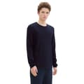Miniatyrbillede 1 af 6: Tom Tailor Structured Roll Edge Knit Trøje Blå 2XL Mand
