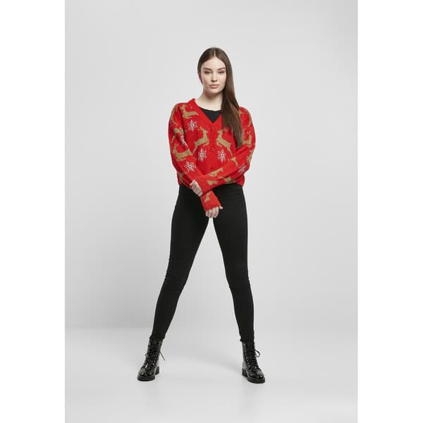Urban Classics Oversized Christmas Trøje Rød S Kvinde