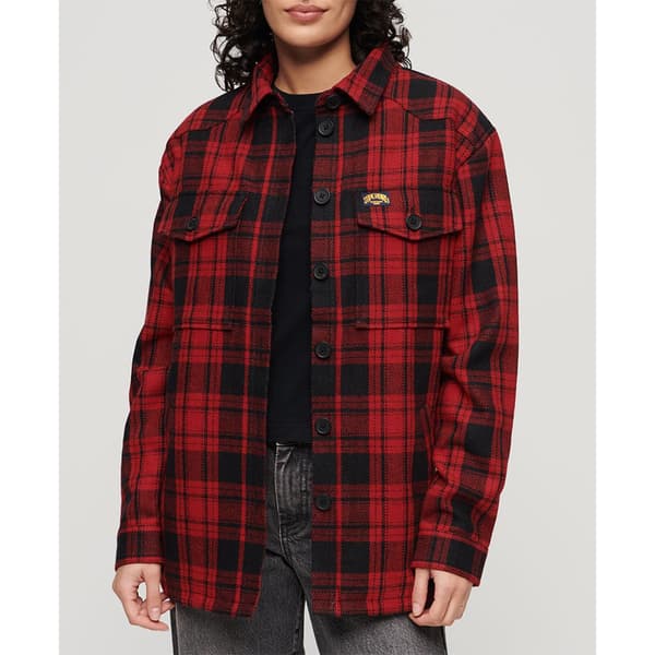 Superdry Borg Check övertröja Röd S Kvinna