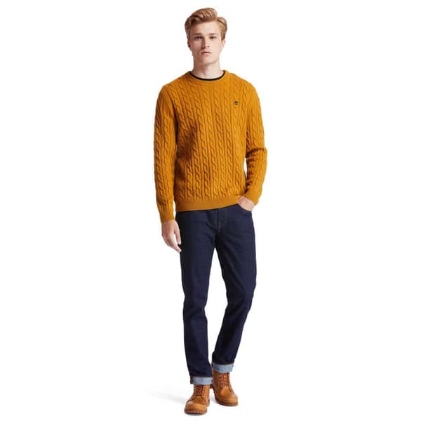 Timberland Phillips Brook Lambswool Cable Crew Regular Neulepaita Oranssi XL Mies