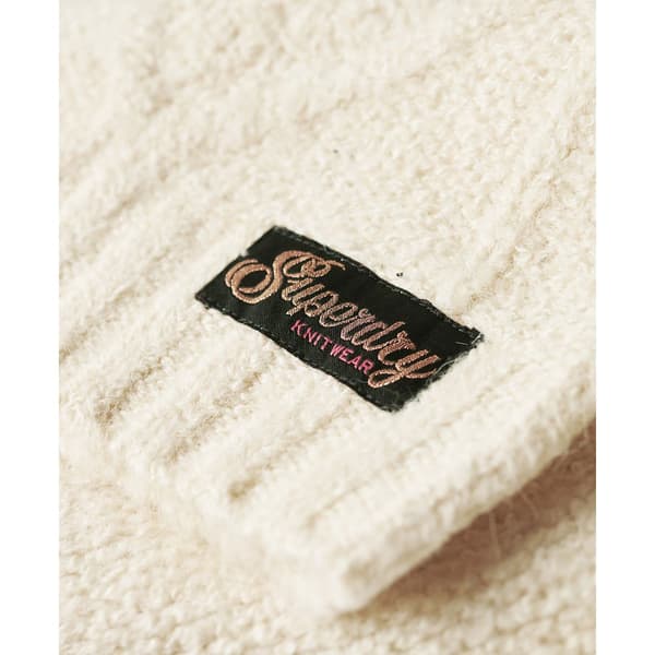 Superdry Chunky Cable Tröja Med Hög Krage Gul L Kvinna