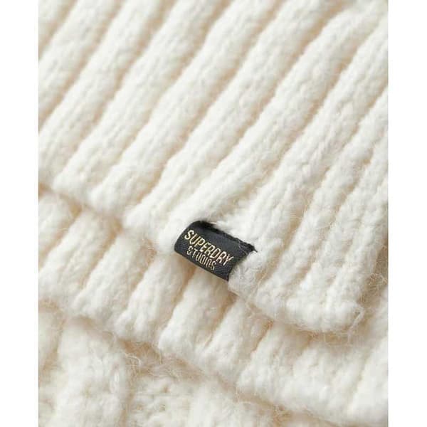 Superdry High Neck Cable Neulepaita Valkoinen XL Nainen