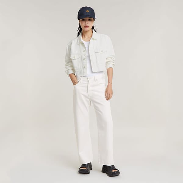 G-star Cropped Wander Destroyed Jacka Beige S Kvinna