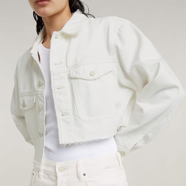 G-star Cropped Wander Destroyed Jacka Beige S Kvinna