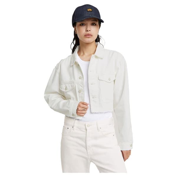 G-star Cropped Wander Destroyed Jacka Beige S Kvinna