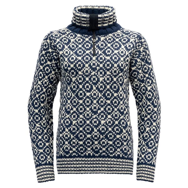 Devold Of Norway Svalbard Wool Zip Neck Trøje Hvid,Blå 2XL Mand