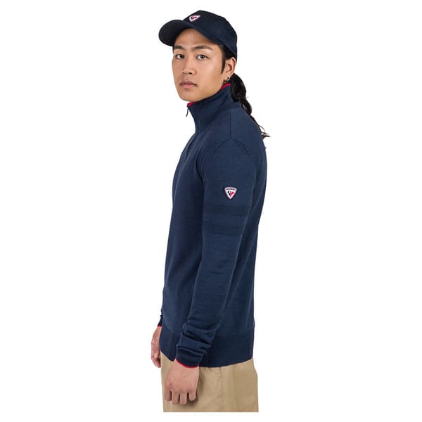 Rossignol New Stripe Knit Halv Lynlås Sweater Blå L Mand
