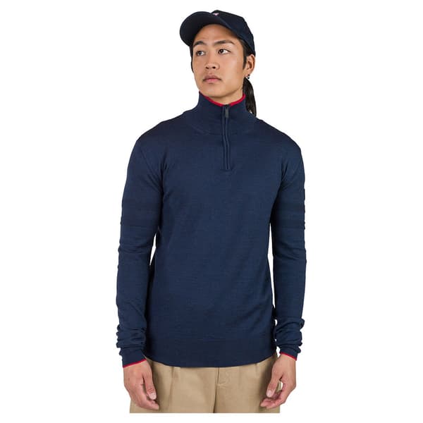 Rossignol New Stripe Knit Halv Lynlås Sweater Blå L Mand