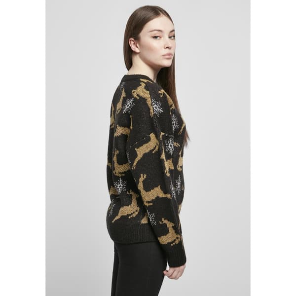 Urban Classics Oversized Christmas Trøje Sort L Kvinde
