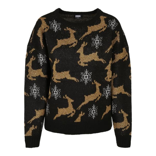 Urban Classics Oversized Christmas Trøje Sort L Kvinde