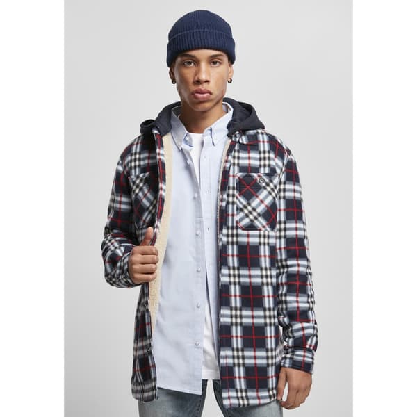 Urban Classics Fleece With Hood Jakke Blå S Mand