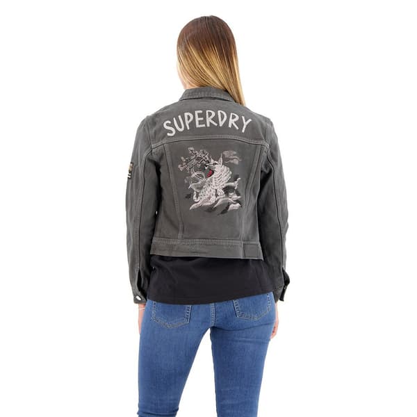 Superdry St Tropez Workwear Jeansjacka Svart L Kvinna