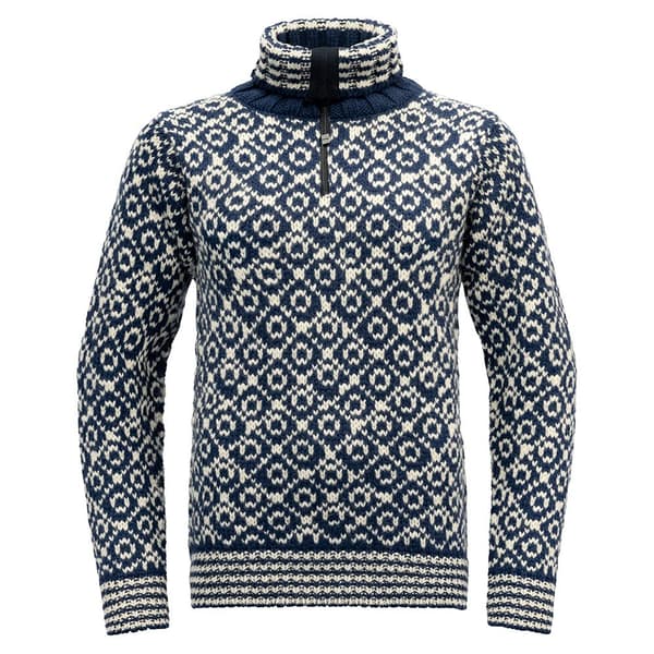 Devold Of Norway Svalbard Wool Zip Neck Tröja Vit,Blå XS Man