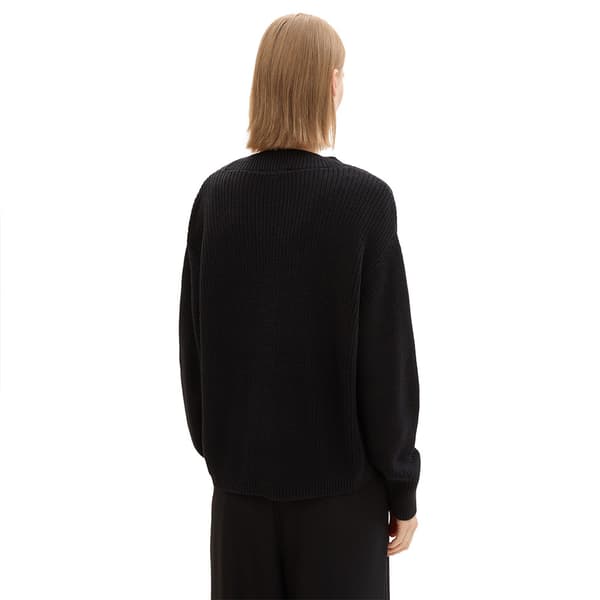 Tom Tailor V Neck Kardigan Svart 2XL Kvinna