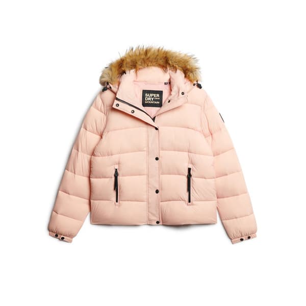 Superdry Faux Fur Puffjacka Rosa M Kvinna