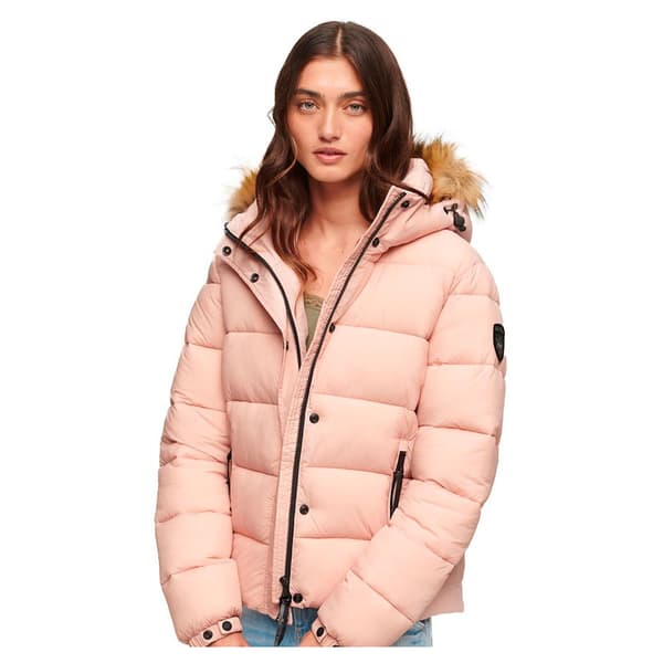 Superdry Faux Fur Puffjacka Rosa M Kvinna