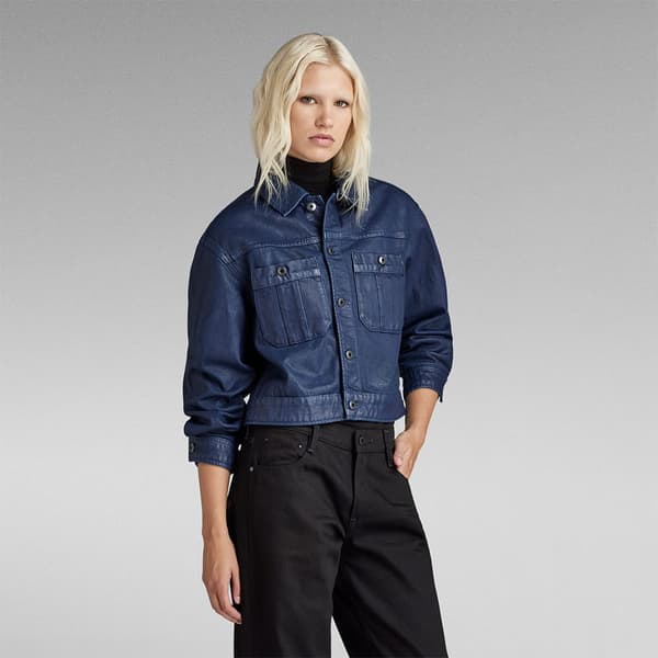 G-star Cropped Utility Jeansjacka Blå S Kvinna
