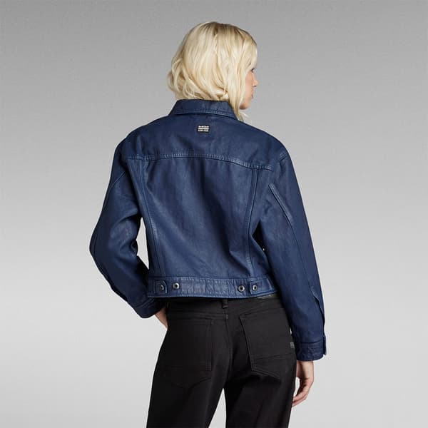 G-star Cropped Utility Jeansjacka Blå S Kvinna