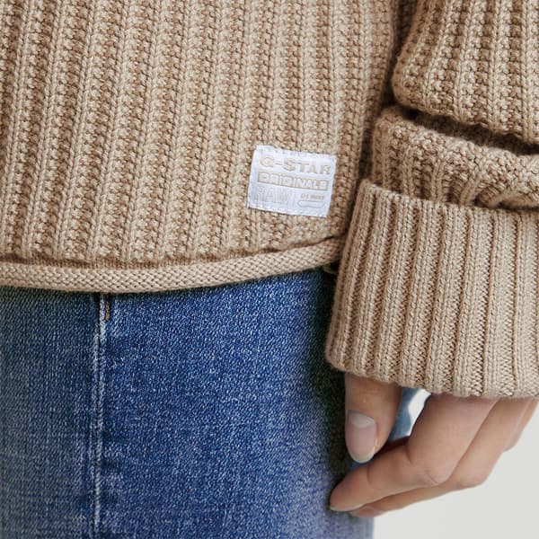 G-star D25753-d496 Tröja Med Hög Krage Beige L Kvinna