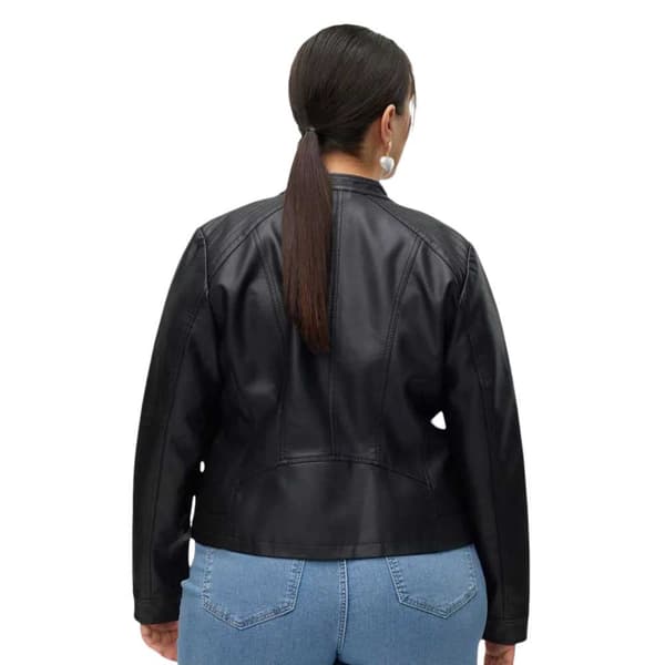 Vero Moda Curve Cfavodona Læderjakke Sort 50 Kvinde